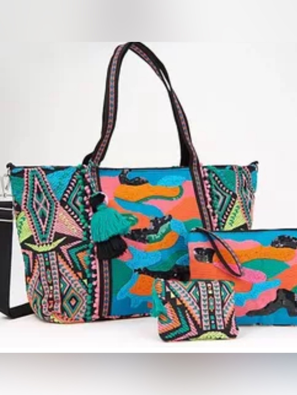 America and beyond- Boho Geometric Multicolour Tote Bag